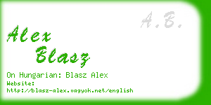 alex blasz business card